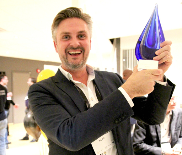 Daniel Döderlein vant prisen Årets Entreprenør 2014. CASH har fått gjennombrudd i markedet for mobile betalingstjenester. Foto: Oslotech